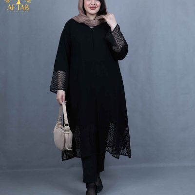 مانتو شانتون خرجکار یاخما سایزبزرگ