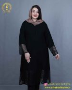 مانتو شانتون خرجکار یاخما سایزبزرگ نما نزدیک