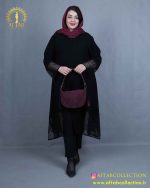 مانتو شانتون خرجکار یاخما سایزبزرگ نما دور