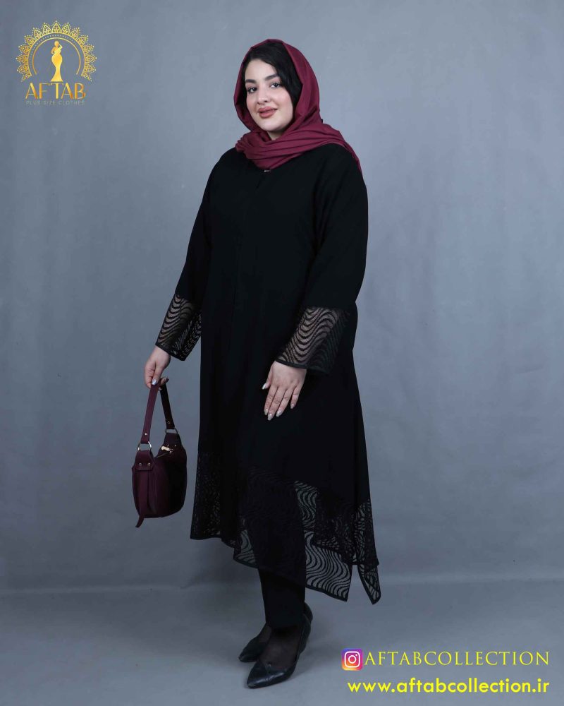 مانتو شانتون خرجکار یاخما سایزبزرگ شیک