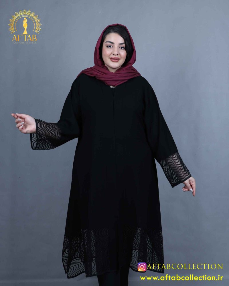 مانتو شانتون خرجکار یاخما سایزبزرگ راحت