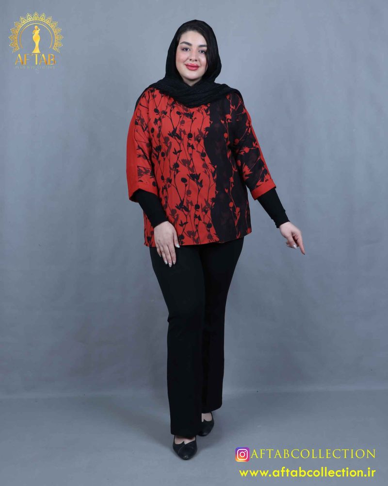 شومیز طرحدار مجلسی سایزبزرگ