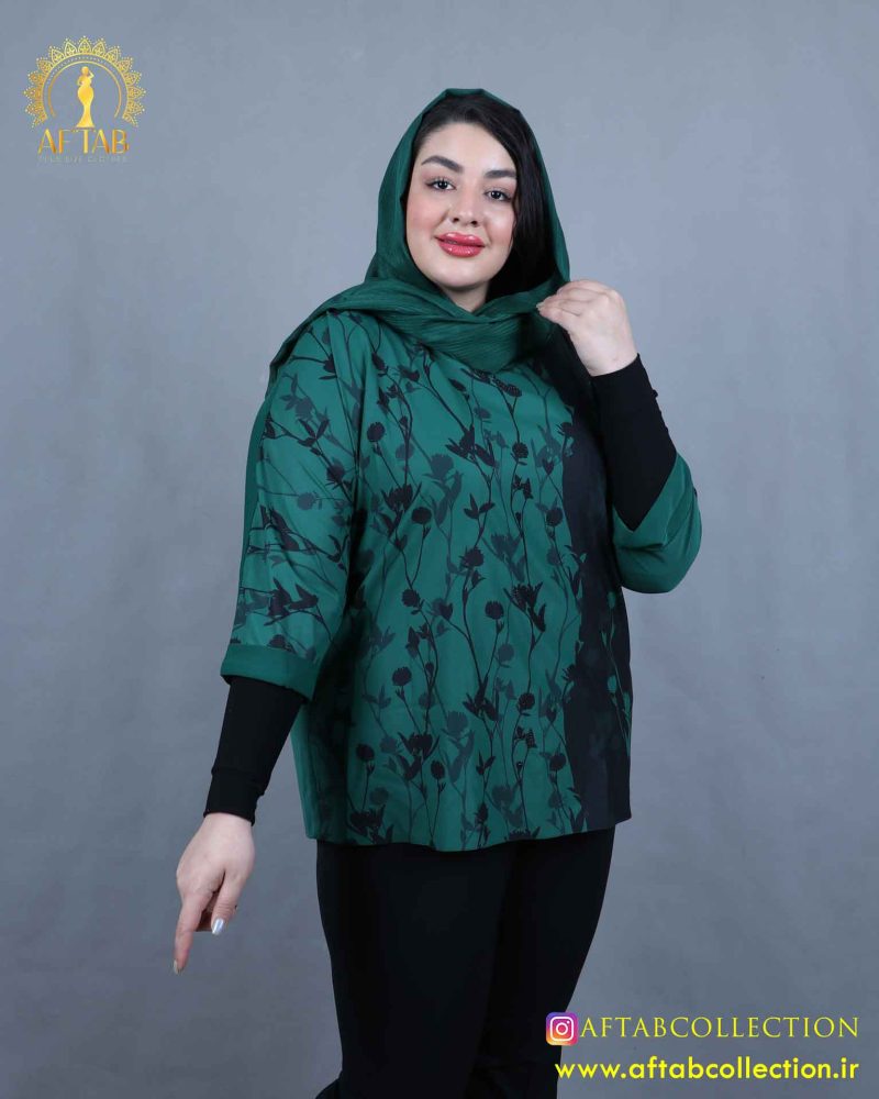 شومیز طرحدار مجلسی سایزبزرگ راحت