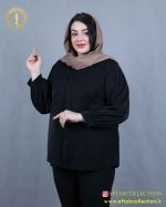 شومیز جلو سجاف سایزبزرگ مشکی