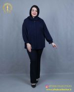 شومیز جلو سجاف سایزبزرگ سورمه ای