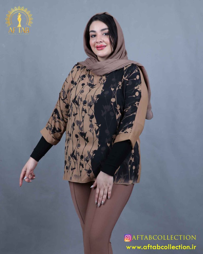 شومیز طرحدار مجلسی سایزبزرگ شیک