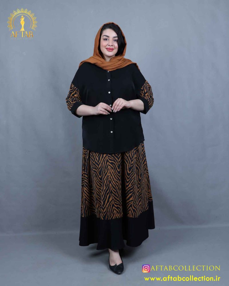 شومیز دامن الیزا سایزبزرگ نما جلو