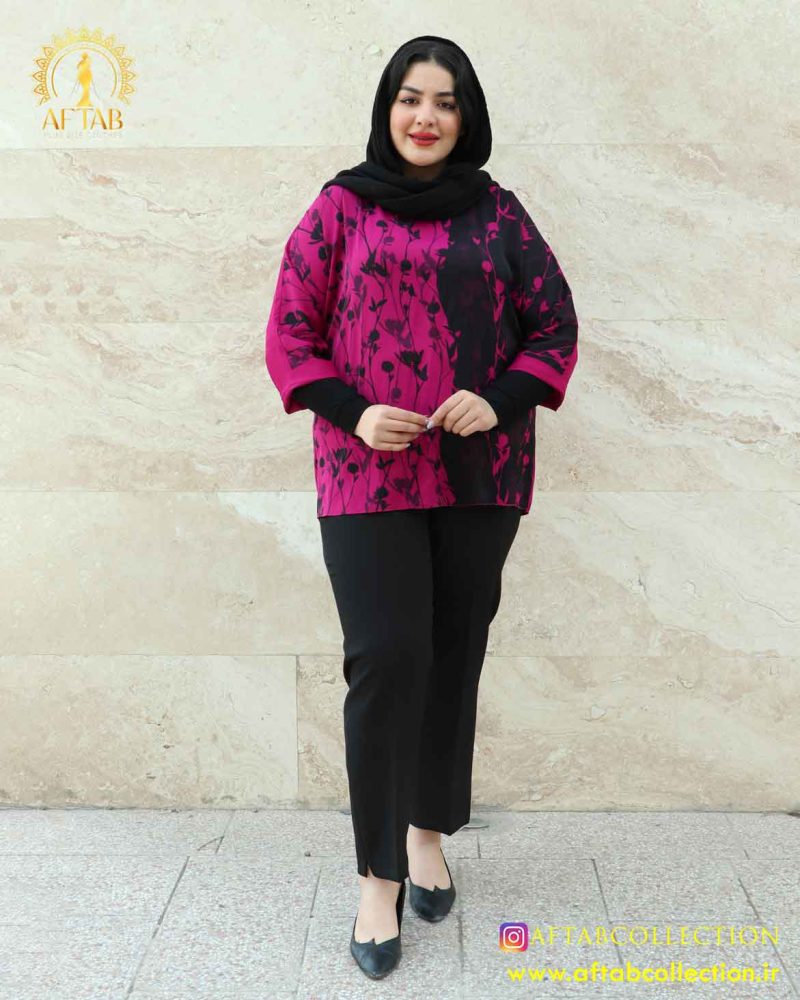 شومیز طرحدار مجلسی سایزبزرگ