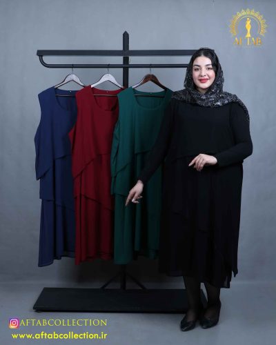 سارافون مجلسی کرپ حریر سایزبزرگ