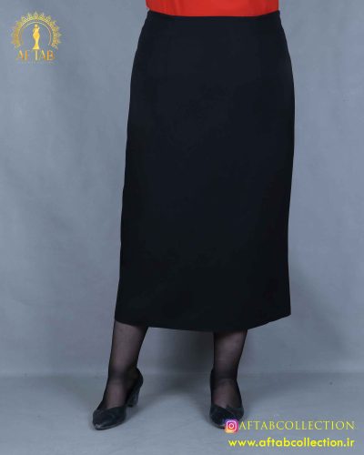 دامن کرپ مازراتی قد 95 سانت سایزبزرگ مشکی