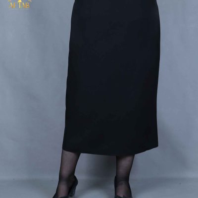 دامن کرپ مازراتی قد 95 سانت سایزبزرگ مشکی