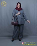 کت و شلوار دیپلمات تک دکمه سایزبزرگ تیره