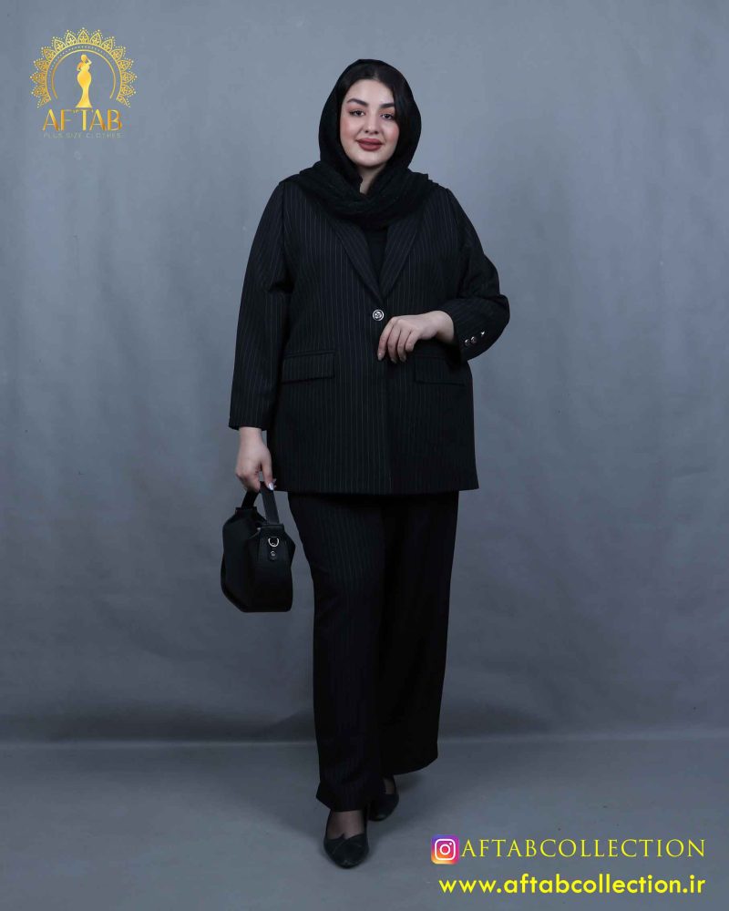 کت و شلوار دیپلمات تک دکمه سایزبزرگ مشکی کت و شلوار دیپلمات تک دکمه سایزبزرگ مشکی