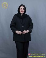 کت و شلوار دیپلمات تک دکمه سایزبزرگ مشکی رنگ