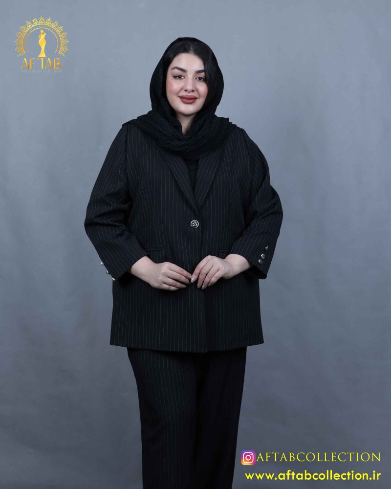 کت و شلوار دیپلمات تک دکمه سایزبزرگ مشکی رنگ کت و شلوار دیپلمات تک دکمه سایزبزرگ مشکی رنگ