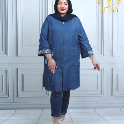 مانتو جین پولکی سایزبزرگ