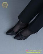 کفش مجلسی ساتن طرحدار نگینی پابزرگ مشکی