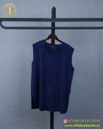 تاپ یقه بندی سایزبزرگ سورمه ای