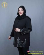 مانتو مازراتی گلدوزی مخمل سایزبزرگ راحت