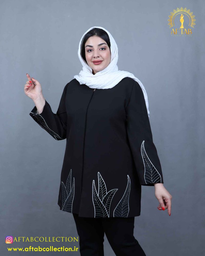 مانتو مازراتی گلدوزی مخمل سایزبزرگ خنک