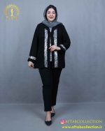 شومیز حریر دو تیکه طرحدار سایزبزرگ خنک
