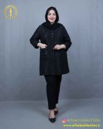 مانتو ژاکارد جفت دکمه سایزبزرگ