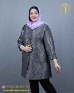 مانتو ژاکارد جفت دکمه سایزبزرگ شیک