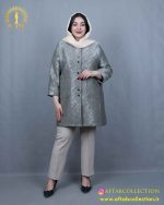 مانتو ژاکارد جفت دکمه سایزبزرگ راحت