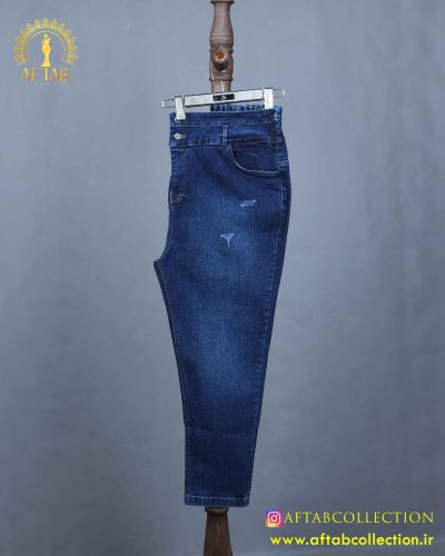 جین جذب گندار2 دکمه سایزبزرگ آبی تیره