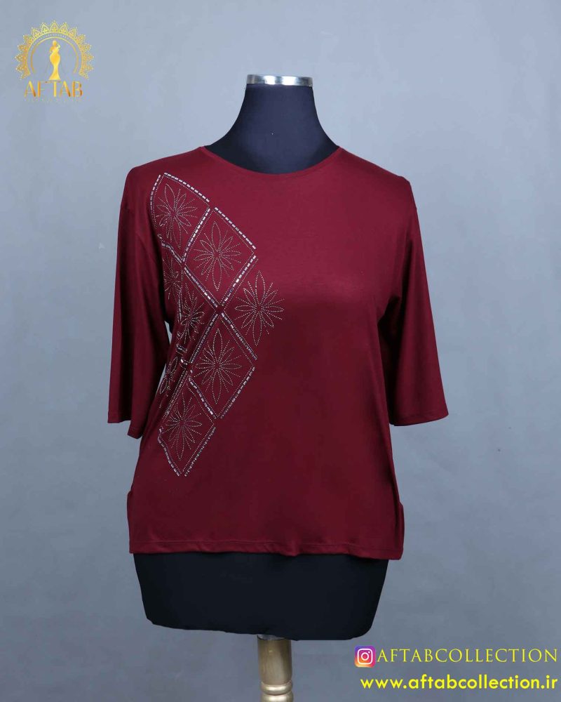 تیشرت نگین لوزی سایزبزرگ راحت