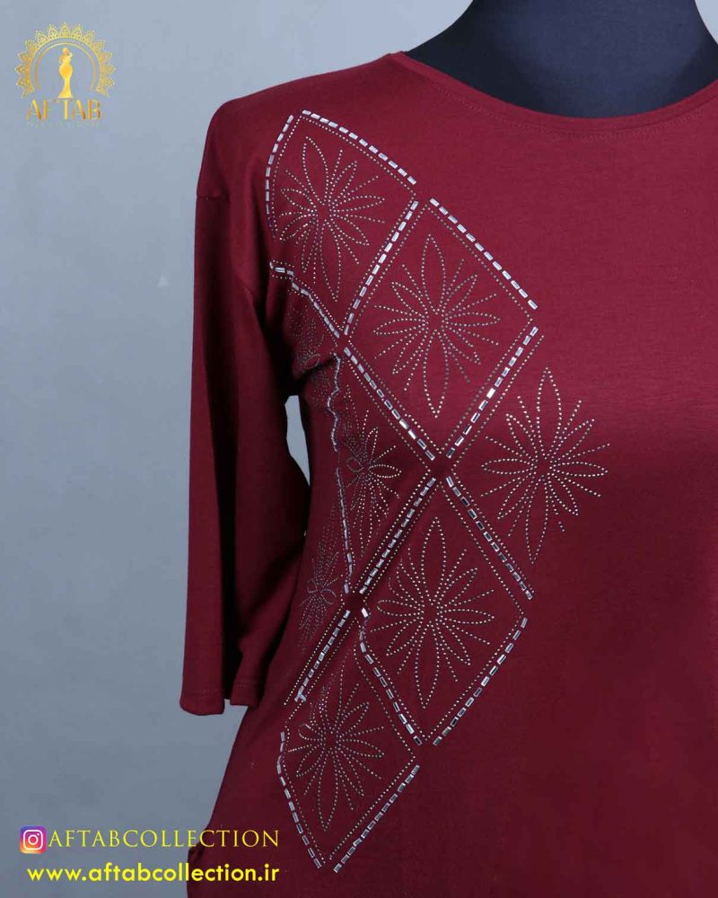 تیشرت نگین لوزی سایزبزرگ نگینی