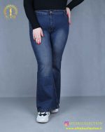 شلوار جین بوت کات طرح زاپ سایزبزرگ راحت