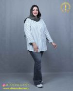 مانتو راه راه درشت سایزبزرگ نما بغل
