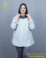 مانتو راه راه درشت سایزبزرگ نما نزدیک