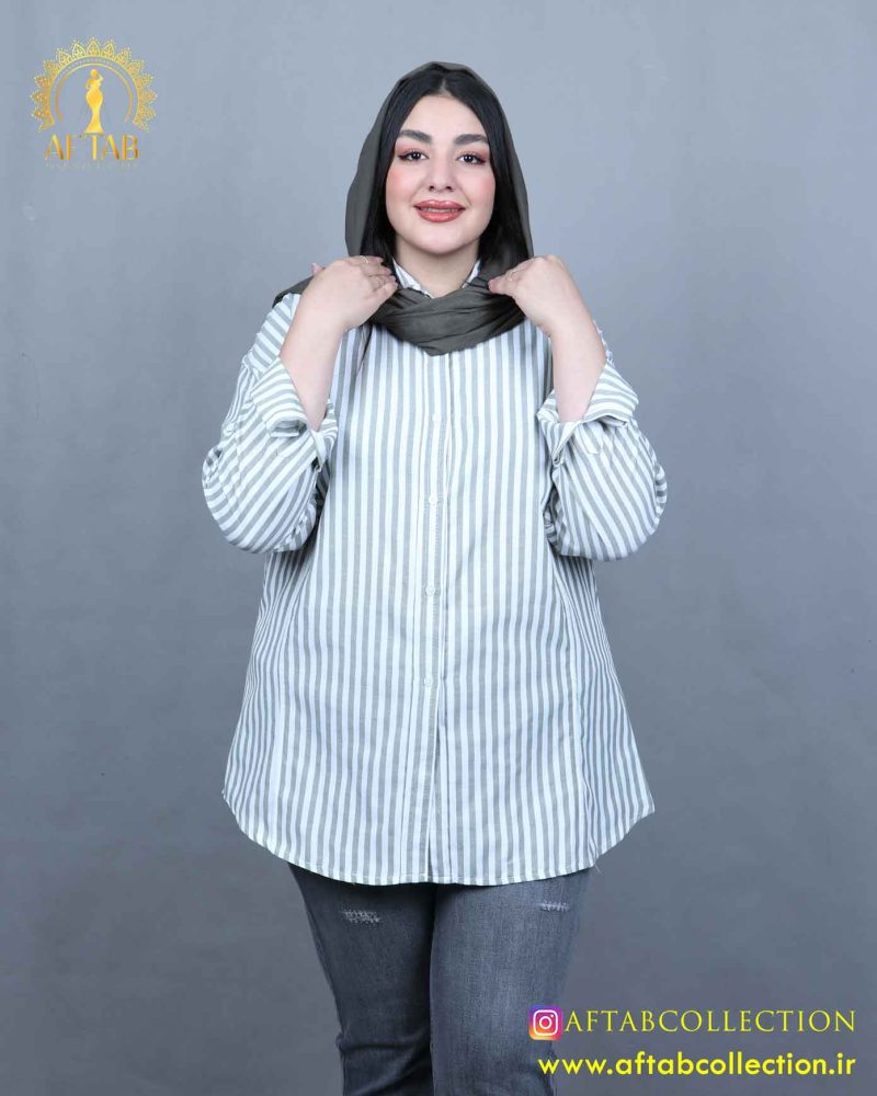 مانتو راه راه درشت سایزبزرگ نما نزدیک