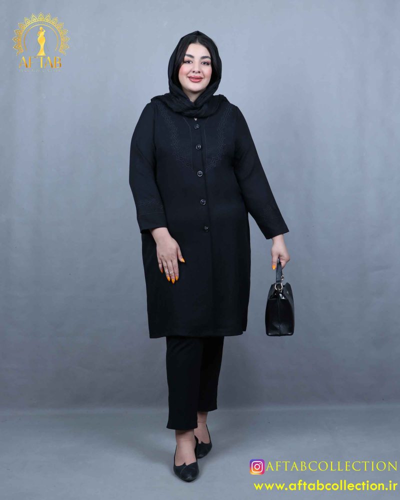 مانتو ابروبادی گلدوزی آکولاد سایزبزرگ خنک
