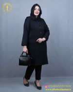 مانتو ابروبادی گلدوزی آکولاد سایزبزرگ سبک
