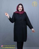 مانتو ابروبادی گلدوزی آکولاد سایزبزرگ نما جلو