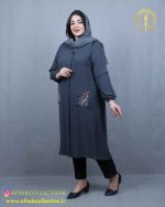 مانتو ابروبادی جیب گلدوی سایزبزرگ