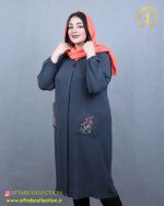 مانتو ابروبادی جیب گلدوی سایزبزرگ نما بغل