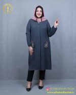 مانتو ابروبادی جیب گلدوی سایزبزرگ تابستانه