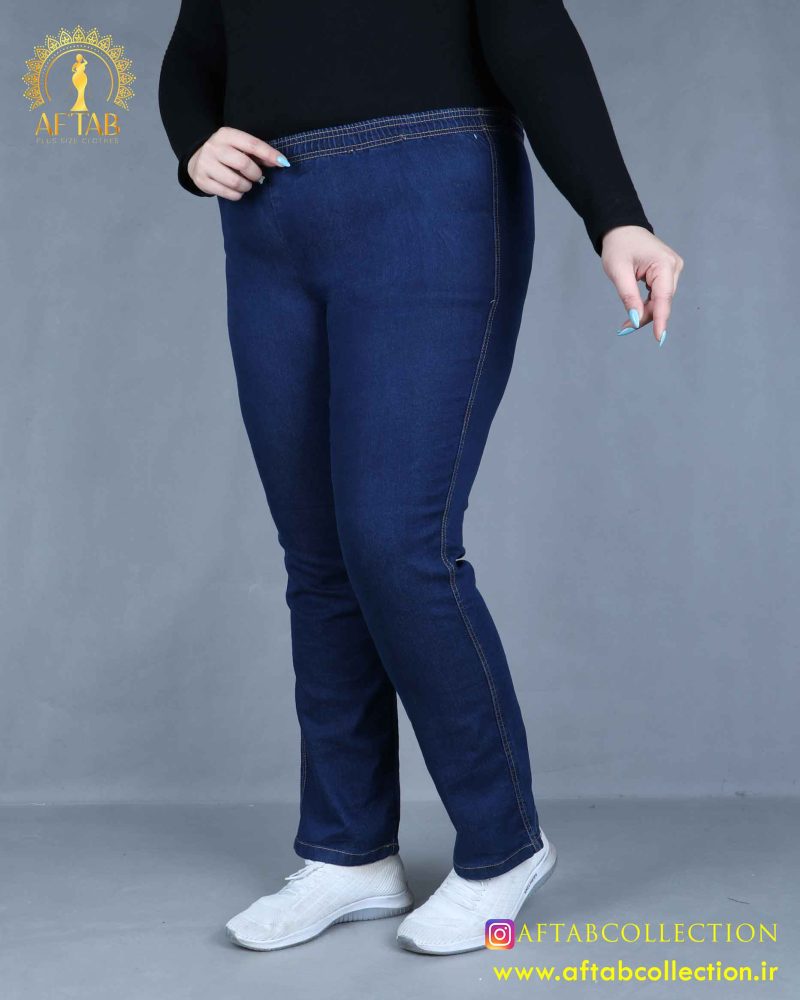 شلوار جین راسته جذب کمرکش سایزبزرگ