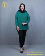 شومیز آستین گیپور توری سایزبزرگ سبز