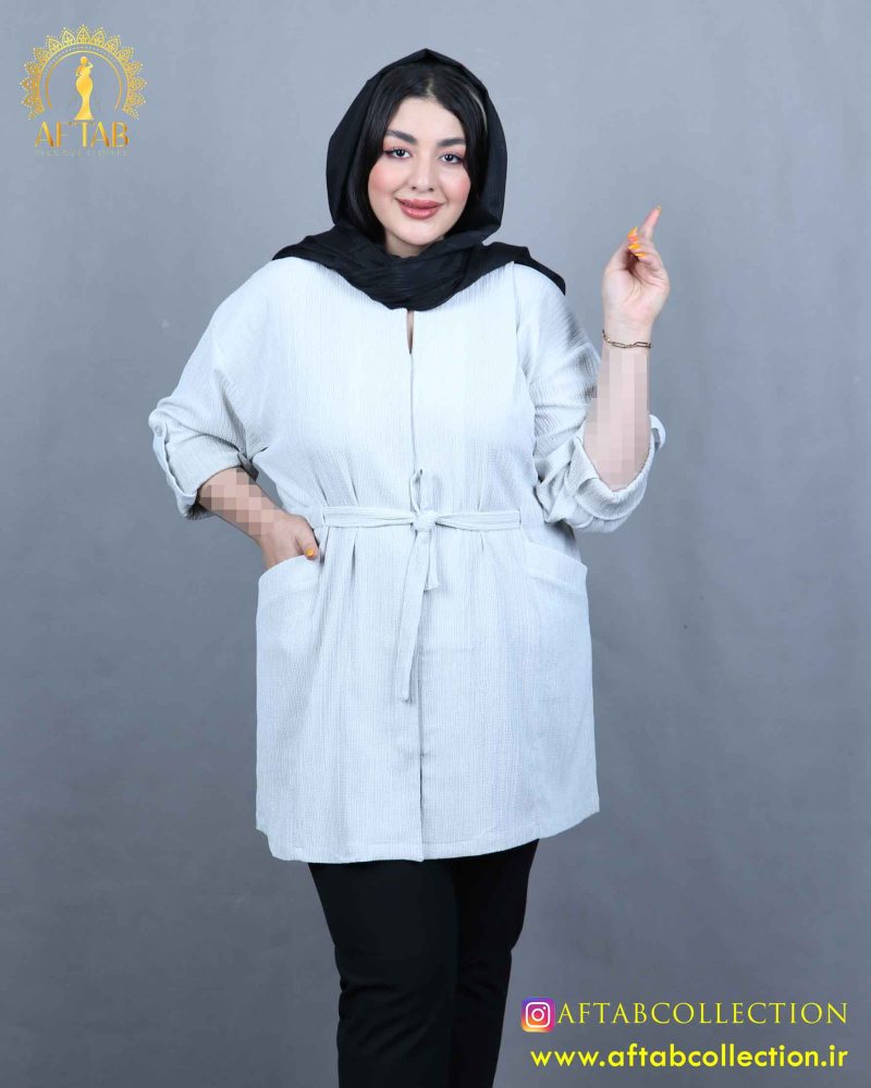 مانتو یقه کوبایی کمرگتر سایزبزرگ سبک