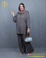 ست مانتو شلوار کیمونو سوفیا سایزبزرگ تابستانه