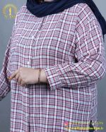 مانتو چهارخونه ترک رنگی سایزبزرگ آستین