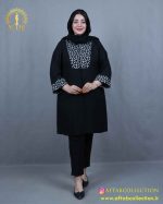 مانتو لنین ژاکارد سوزندوزی سایزبزرگ