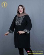 مانتو لنین ژاکارد سوزندوزی سایزبزرگ