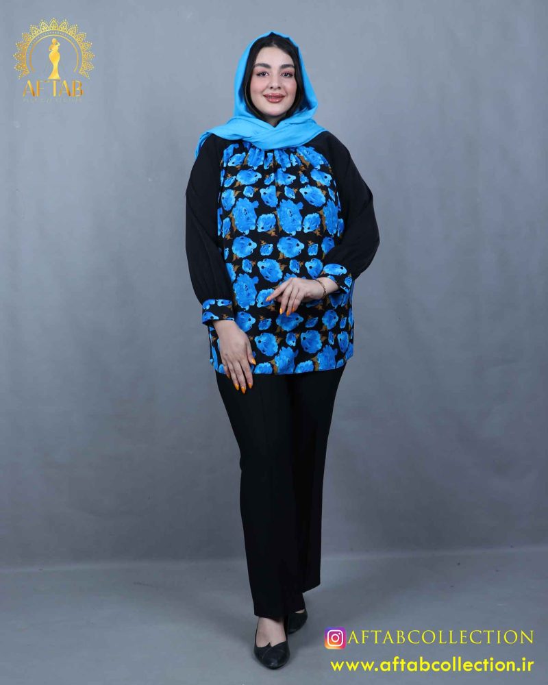 شومیز یقه چیندار سایزبزرگ