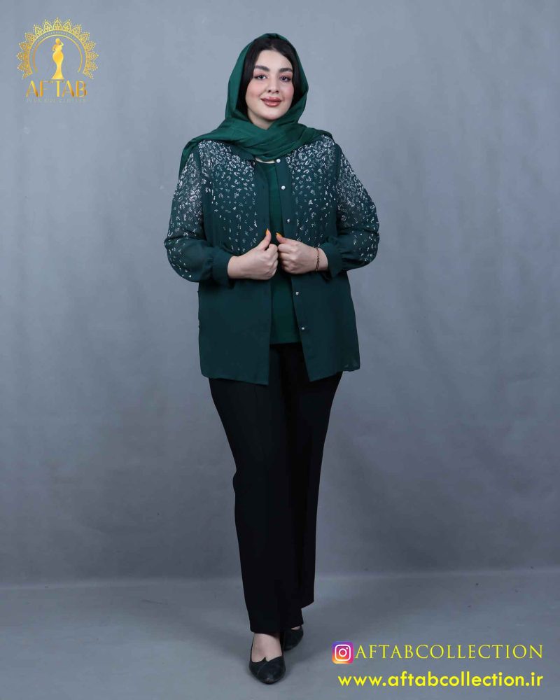 شومیز مجلسی حریر نگینی سایزبزرگ